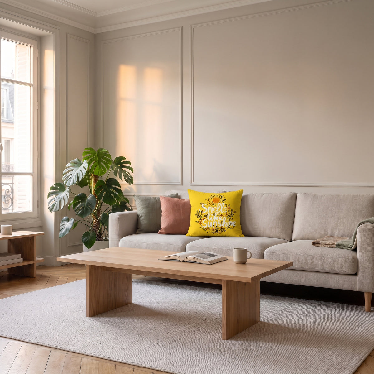Housse Smells Like Sunshine sur un canapé Image