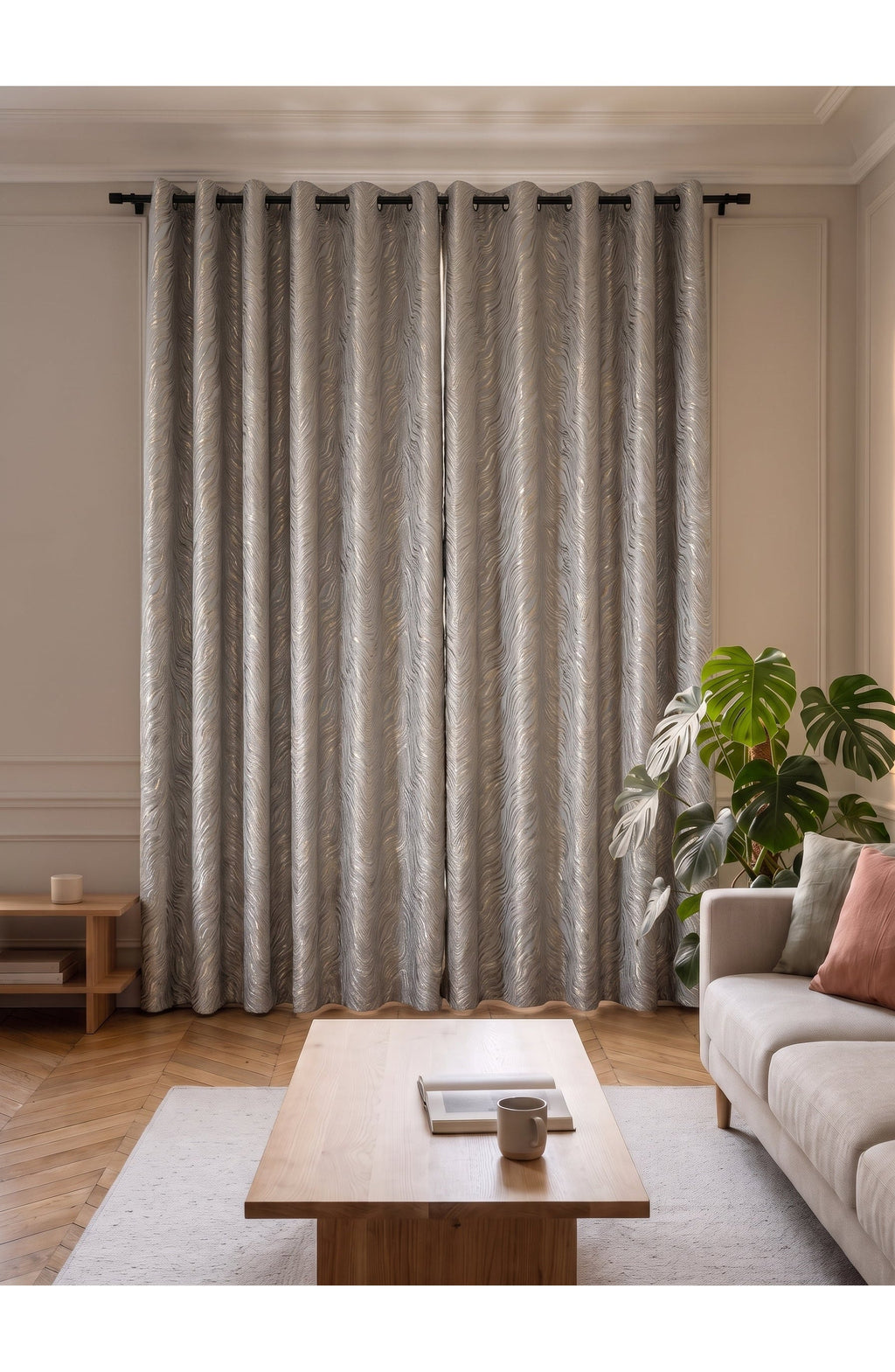 Rideau jacquard occultant grande hauteur
