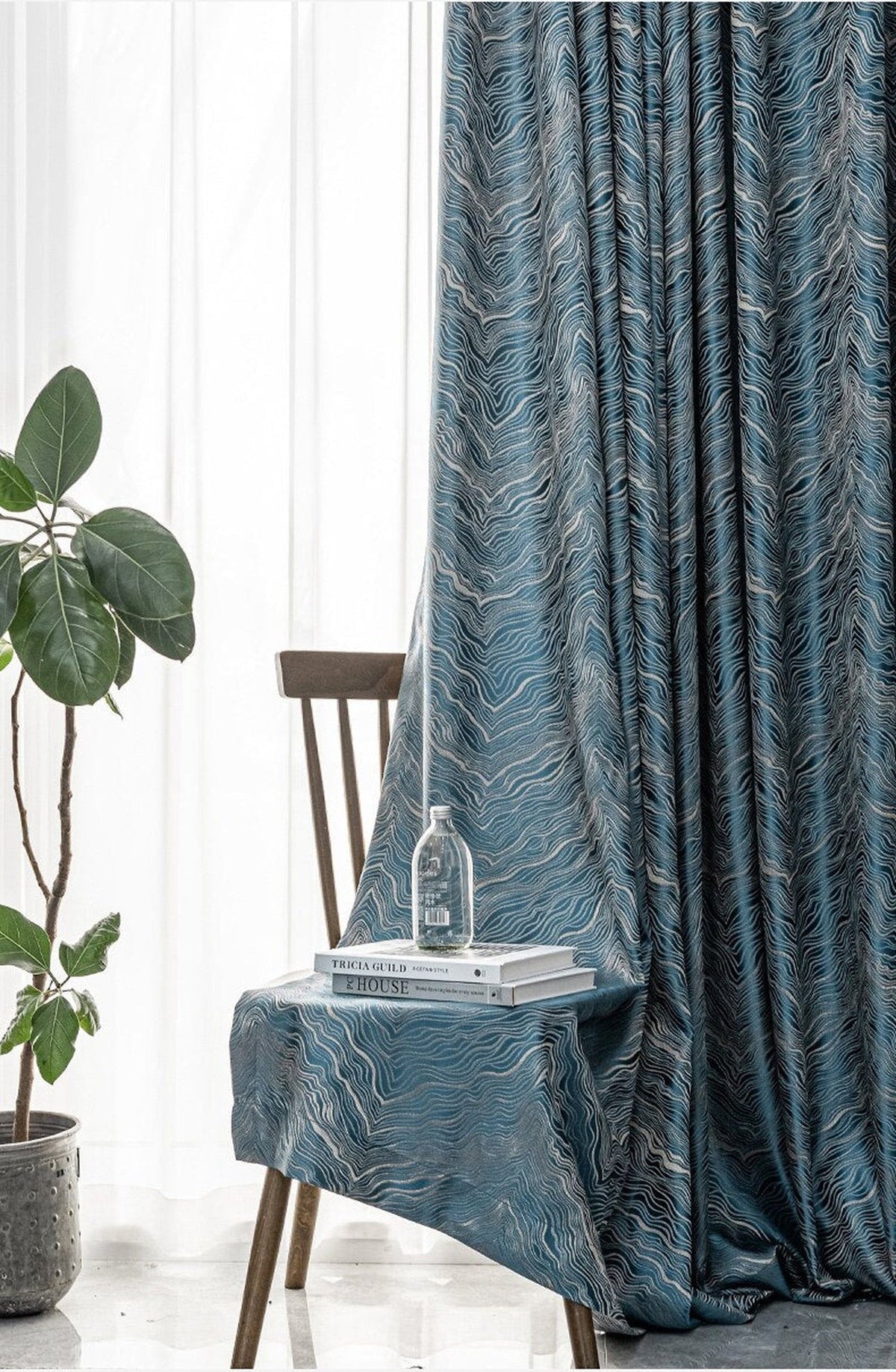 Rideau jacquard occultant grande hauteur