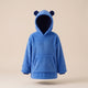 Plaid a capuche enfant koala bleu, presente seul sur fond uni