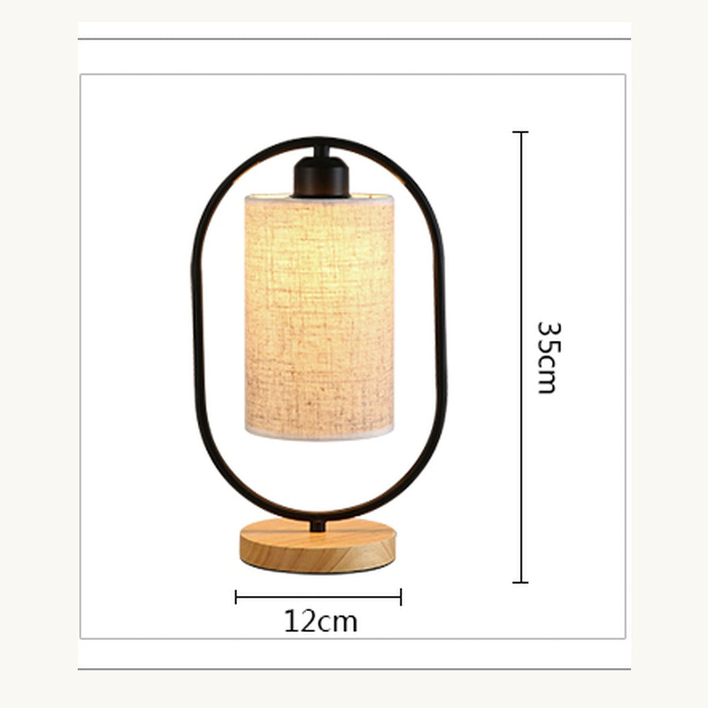 Dimensions de la lampe de chevet : 35 cm de haut et socle de 12 cm de diamètre