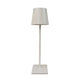 Lampe de table sans fil blanche avec abat-jour conique et socle carré