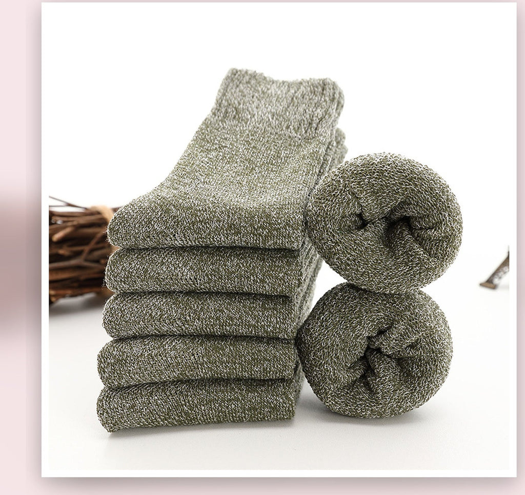Chaussettes épaisses chinées vertes pour homme