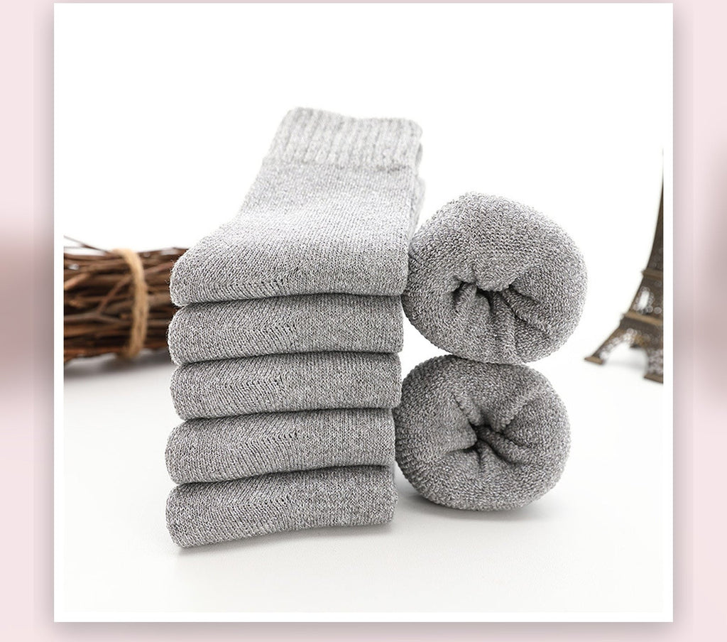 Chaussettes épaisses chinées grises pour homme