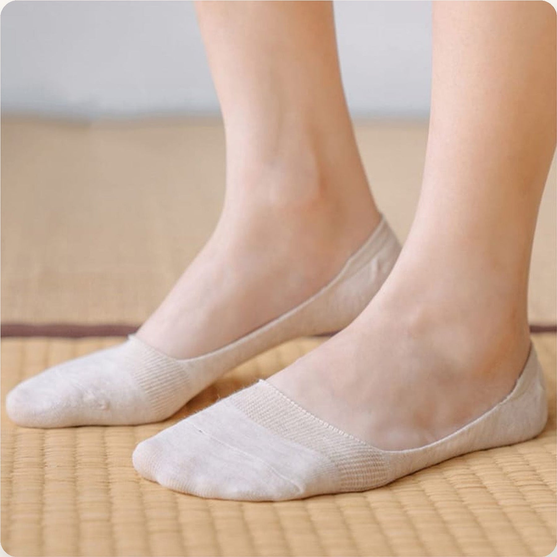 Lot de 5 paires de chaussettes invisibles antidérapantes, image_1 Image