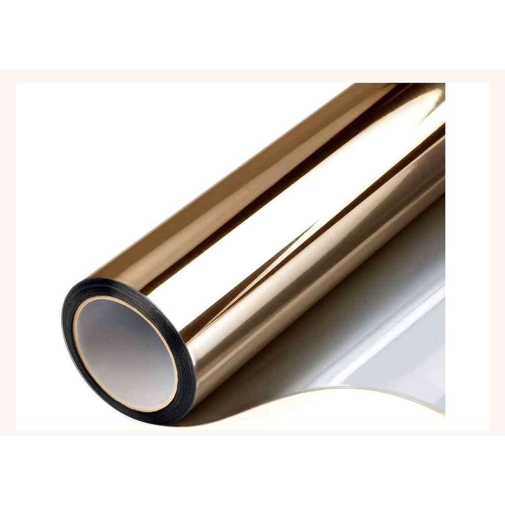 Rouleau de film adhésif pour vitre en teinte marron à aspect miroir