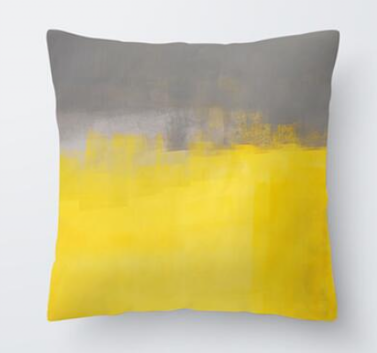 Housse de coussin jaune, motif dégradé gris et jaune