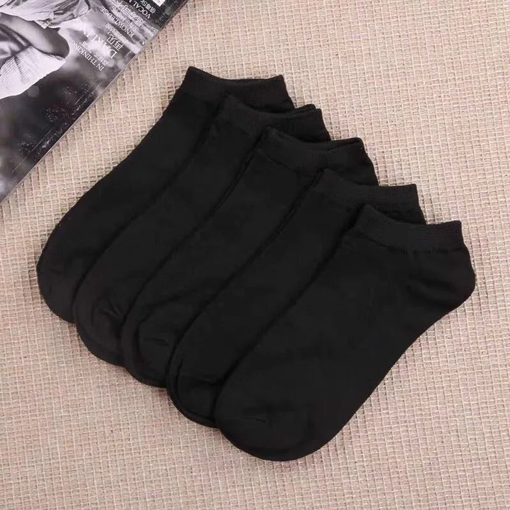 Chaussettes de sport unies noires, lot de dix paires