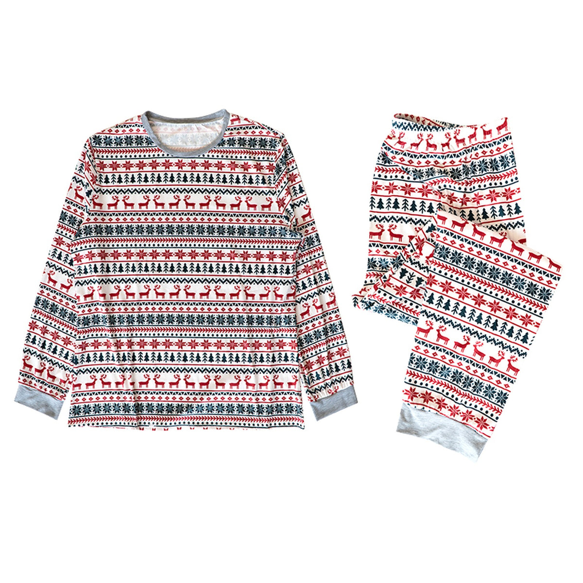 Haut et pantalon du pyjama de Noël familial à motif nordique
