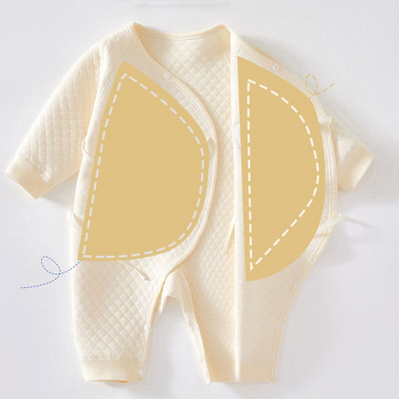 Barboteuse cache-coeur beige pour bébé