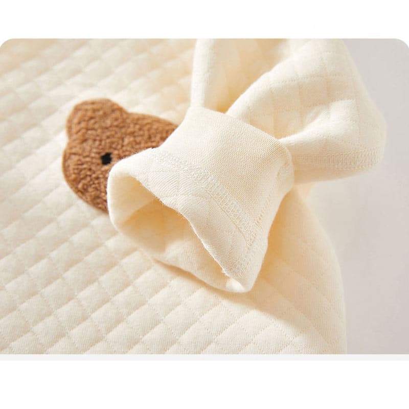 Barboteuse cache-coeur beige pour bébé