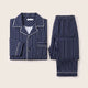 Pyjama à rayures boutonné pour homme, coloris bleu marine