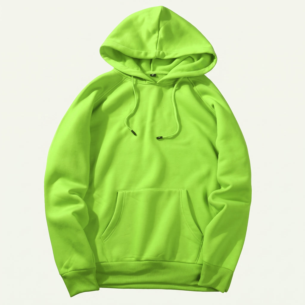 Sweat à capuche homme, coloris Vert pomme, vu de face