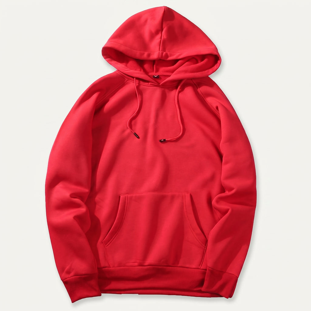 Sweat à capuche homme, coloris Rouge, vu de face
