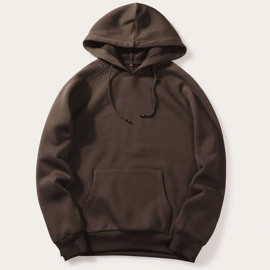 Sweat à capuche homme, coloris Marron, vu de face