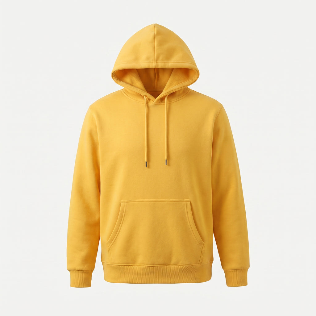 Sweat à capuche homme, coloris Jaune, vu de face