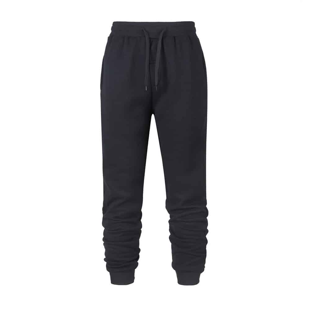 Packshot fournisseur du pantalon de jogging noir avec tissu froncé aux mollets