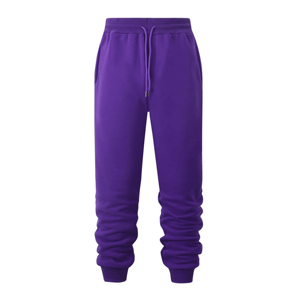 Packshot fournisseur du pantalon de jogging violet avec tissu froncé aux mollets