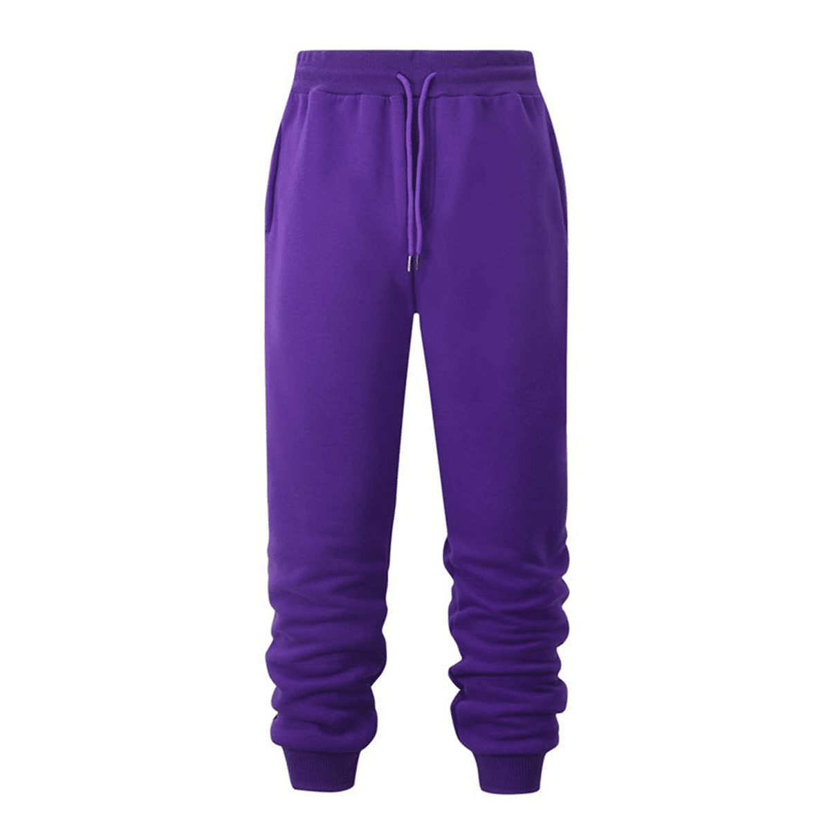 Packshot fournisseur du pantalon de jogging violet avec tissu froncé aux mollets