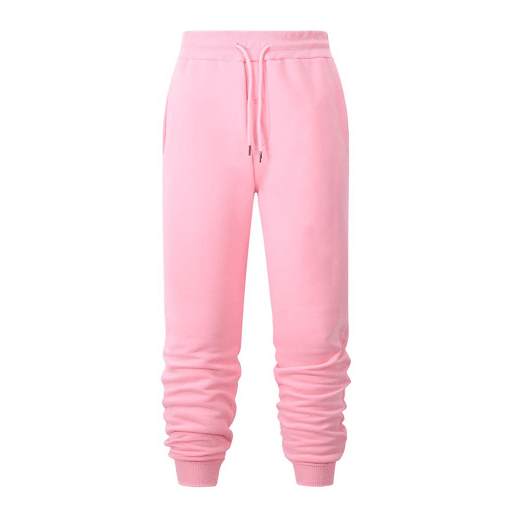 Packshot fournisseur du pantalon de jogging rose avec tissu froncé aux mollets