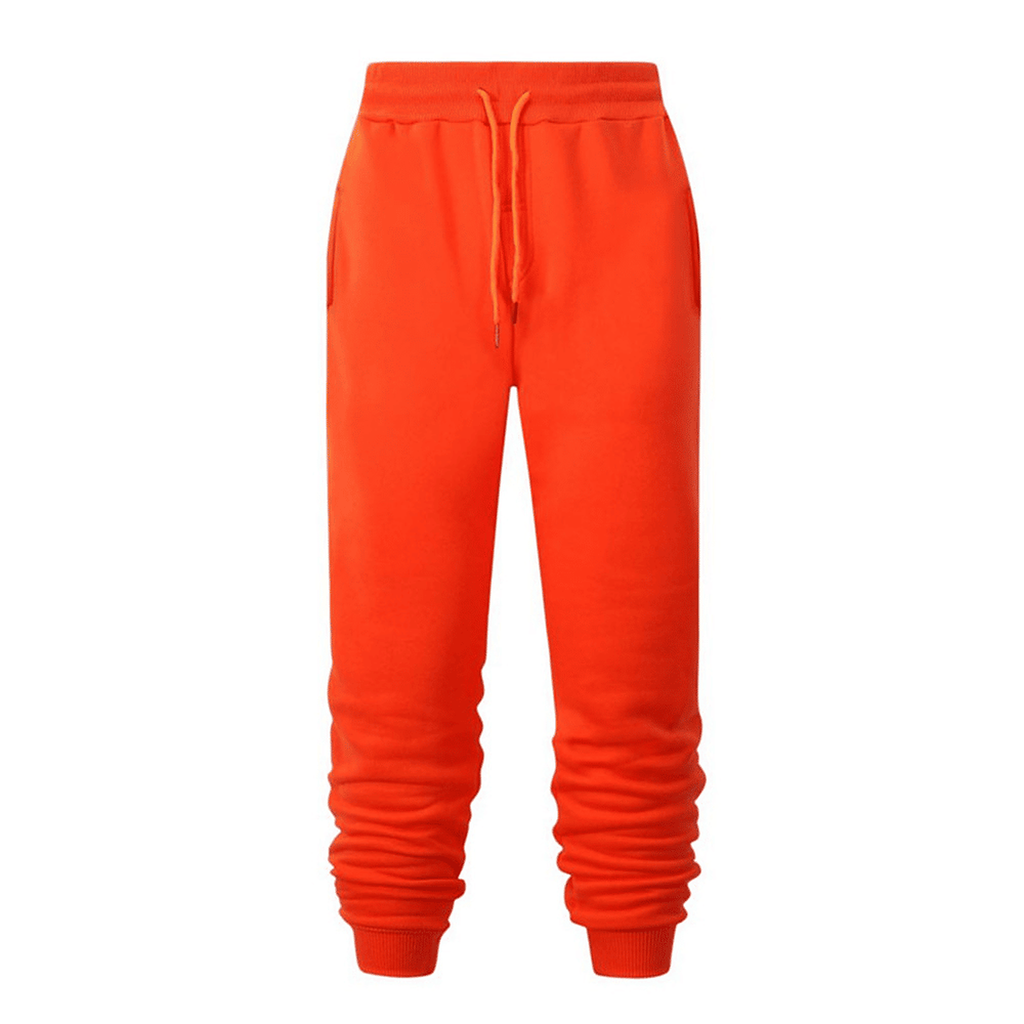 Packshot fournisseur du pantalon de jogging orange avec tissu froncé aux mollets
