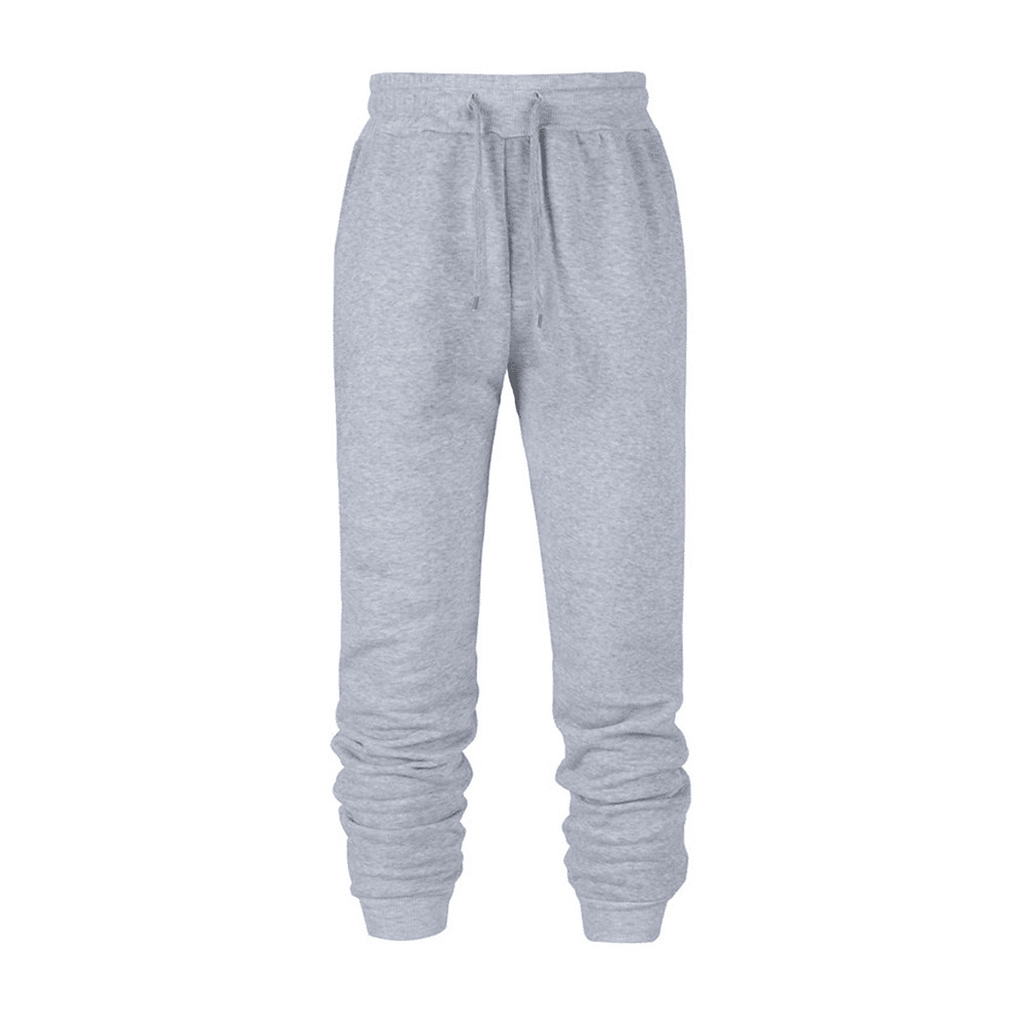 Packshot fournisseur du pantalon de jogging gris clair avec tissu froncé aux mollets