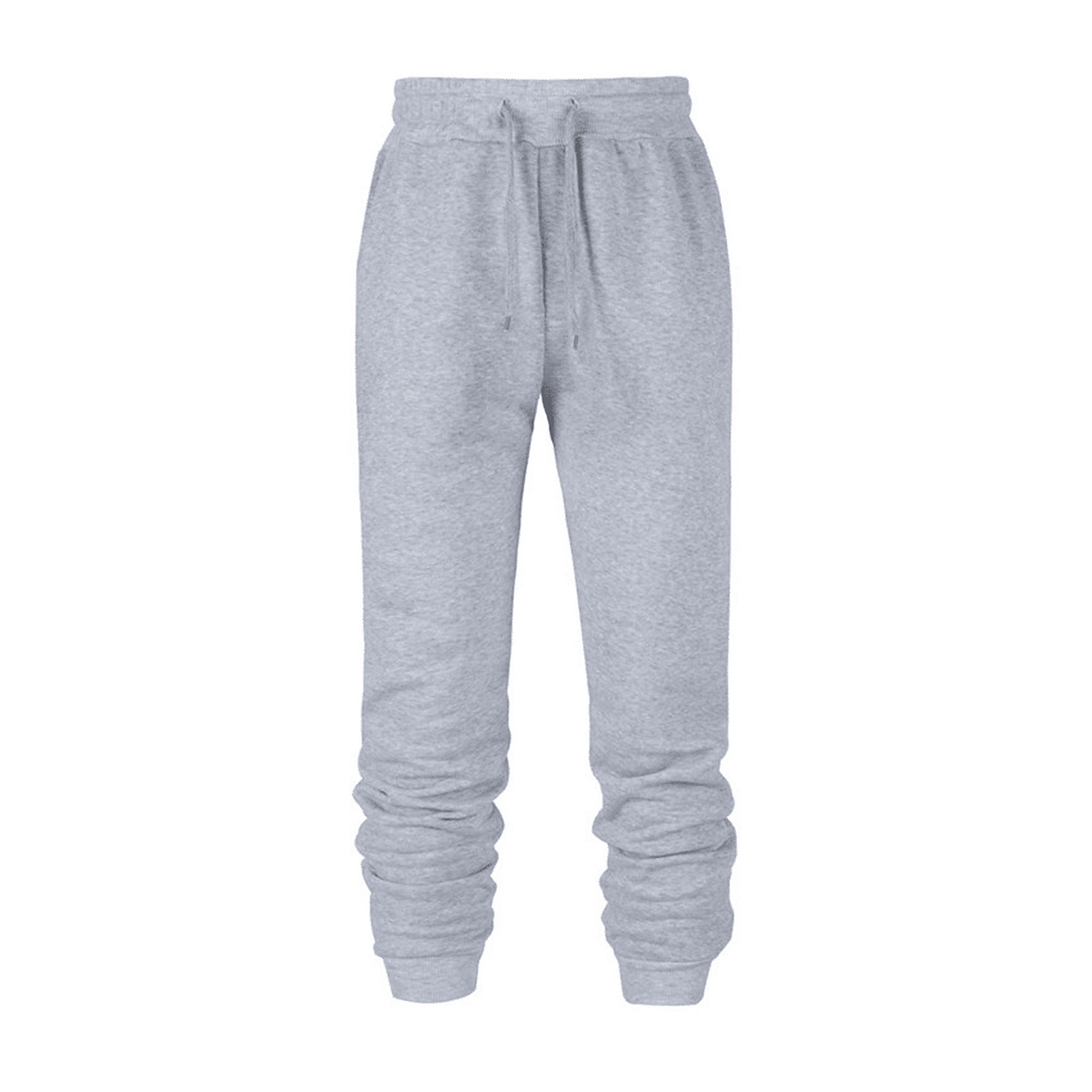 Packshot fournisseur du pantalon de jogging gris clair avec tissu froncé aux mollets