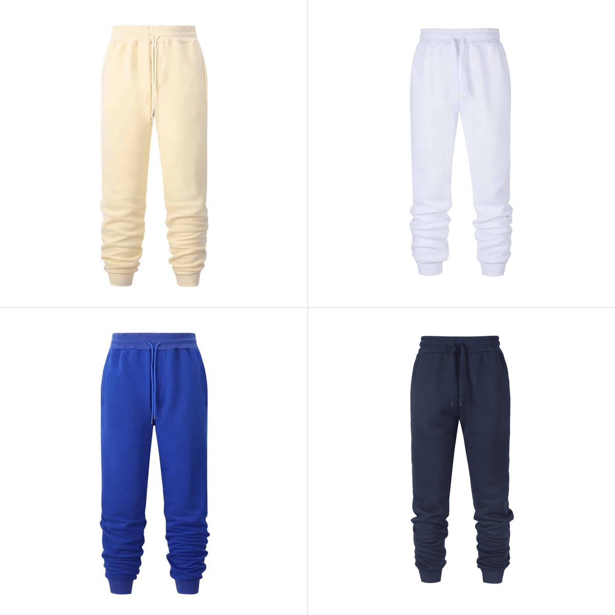 Pantalon de jogging en beige, blanc, bleu et bleu marine