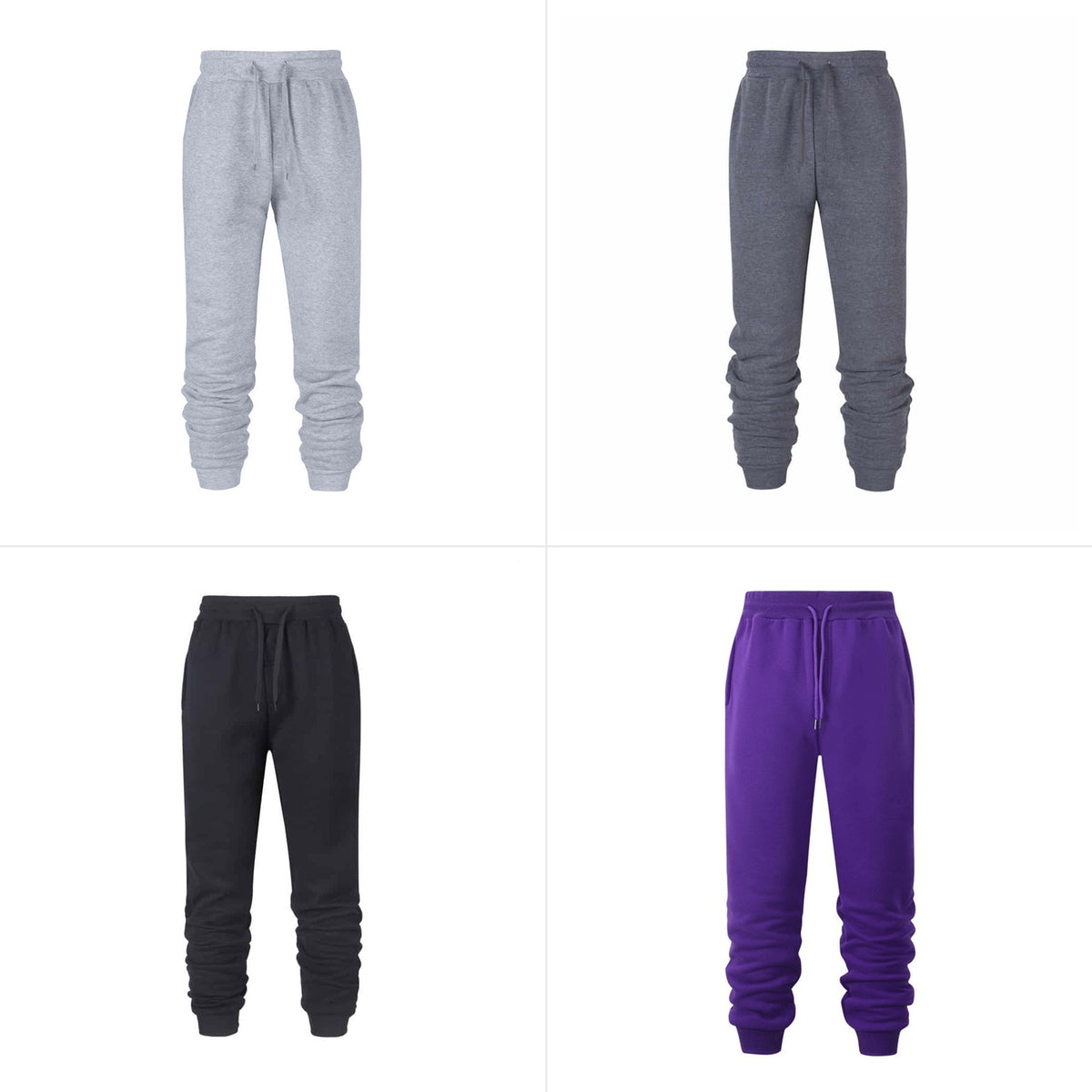 Pantalon de jogging en gris clair, gris foncé, noir et violet