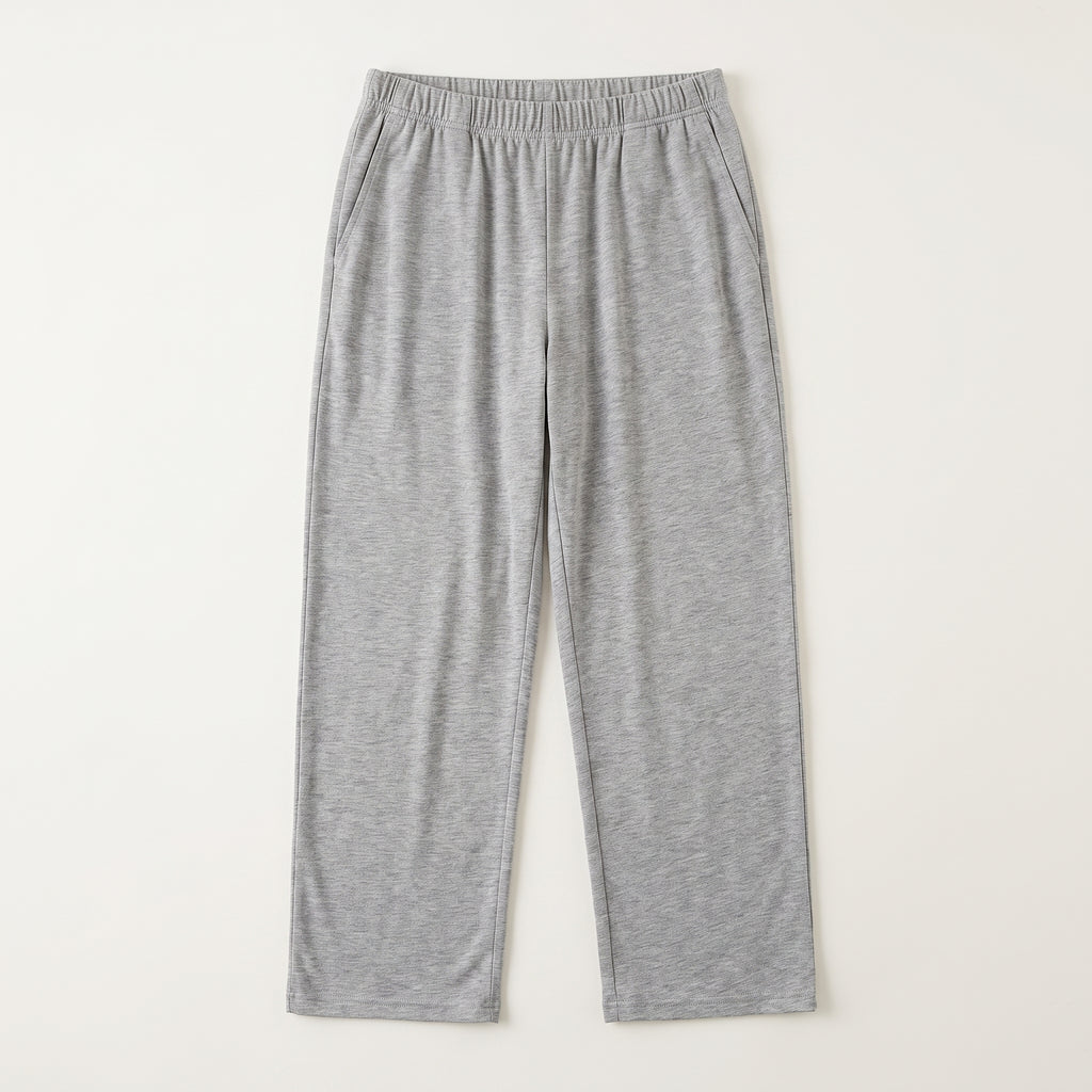 Pantalon de pyjama gris en modal posé à plat