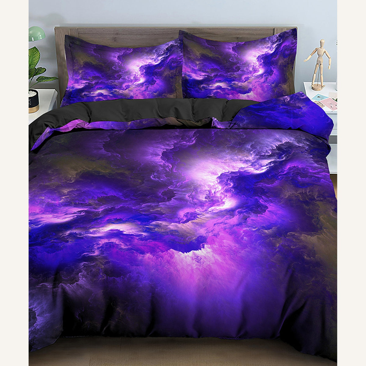 Parure de lit 3D avec le motif Cosmos