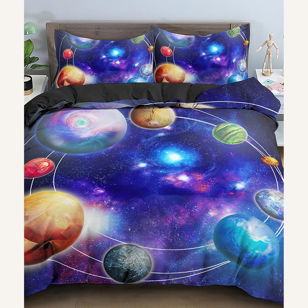 Parure de lit 3D avec le motif Planètes