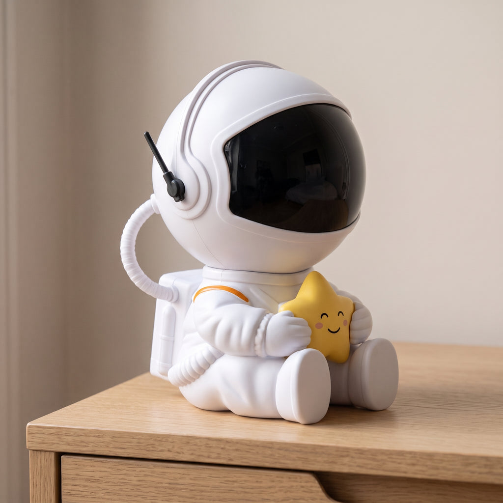 Projecteur astronaute, modèle blanc à l'étoile