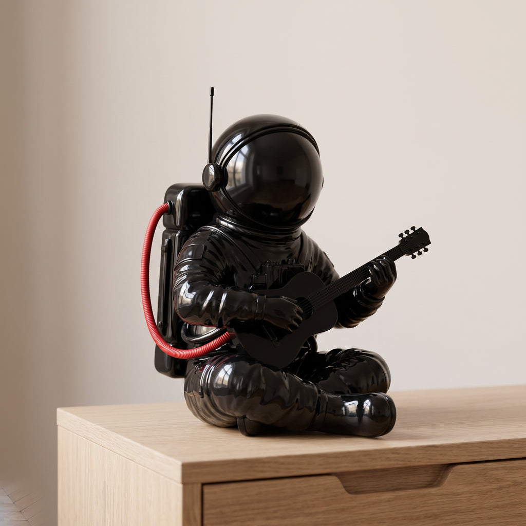 Projecteur astronaute, modèle noir à la guitare