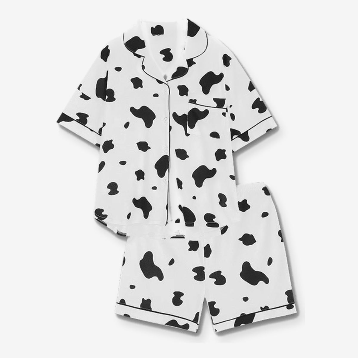 Chemise et short du pyjama d'été femme imprimé vache