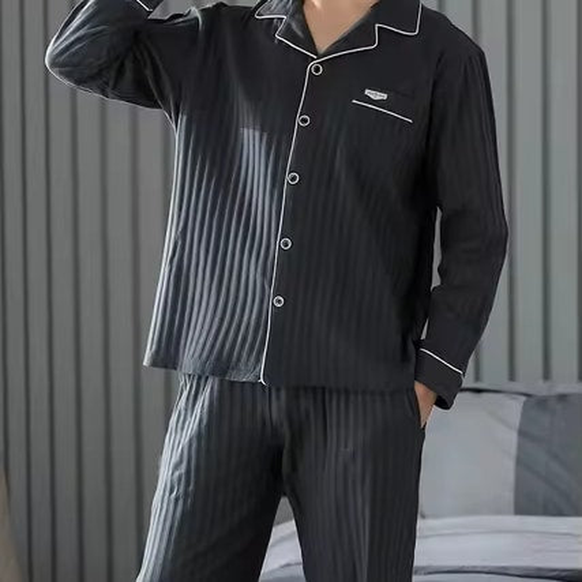 Pyjama homme effet rayé