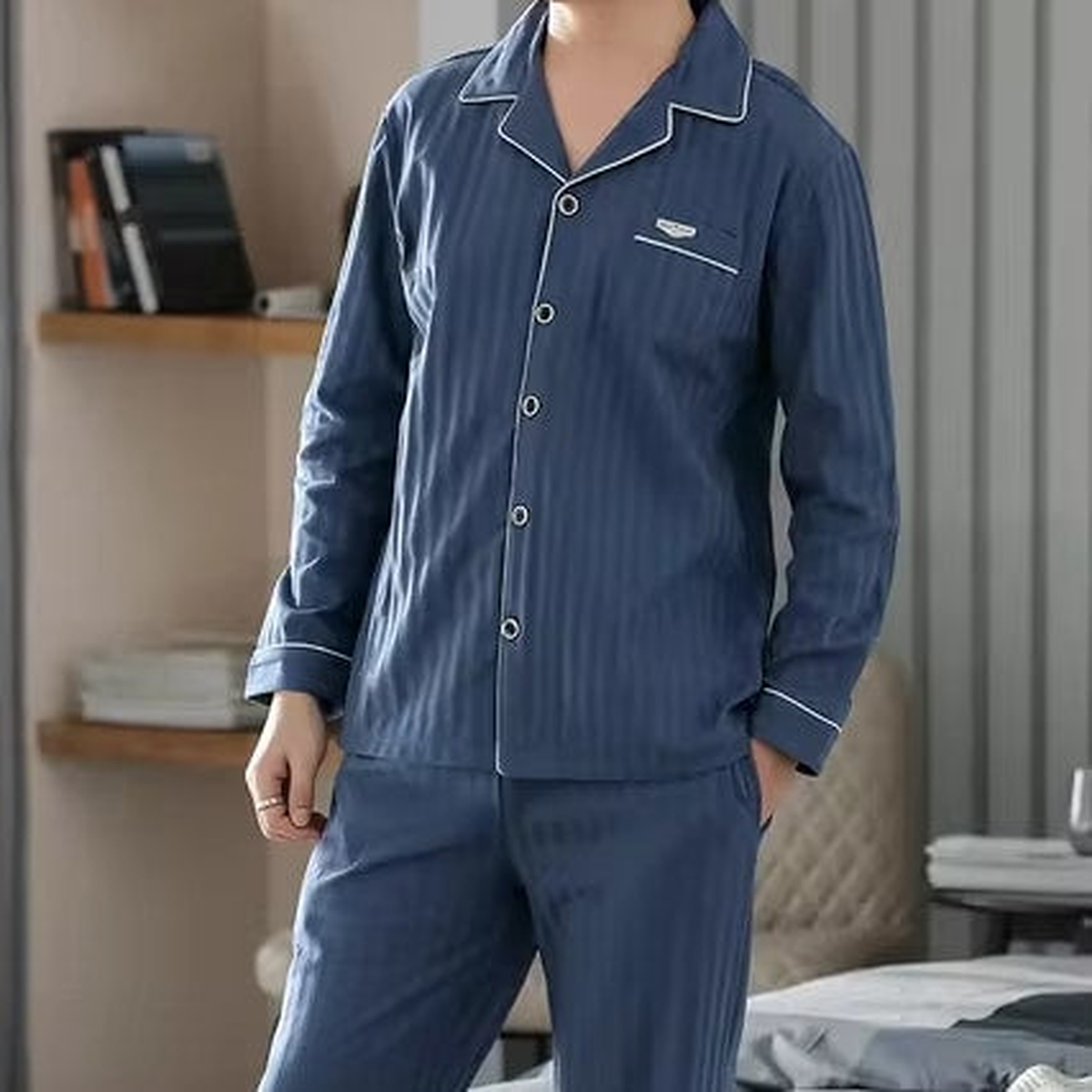 Pyjama homme effet rayé