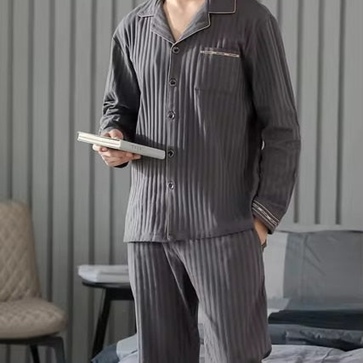 Pyjama homme effet rayé