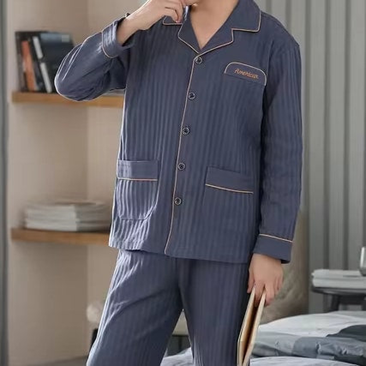 Pyjama homme effet rayé