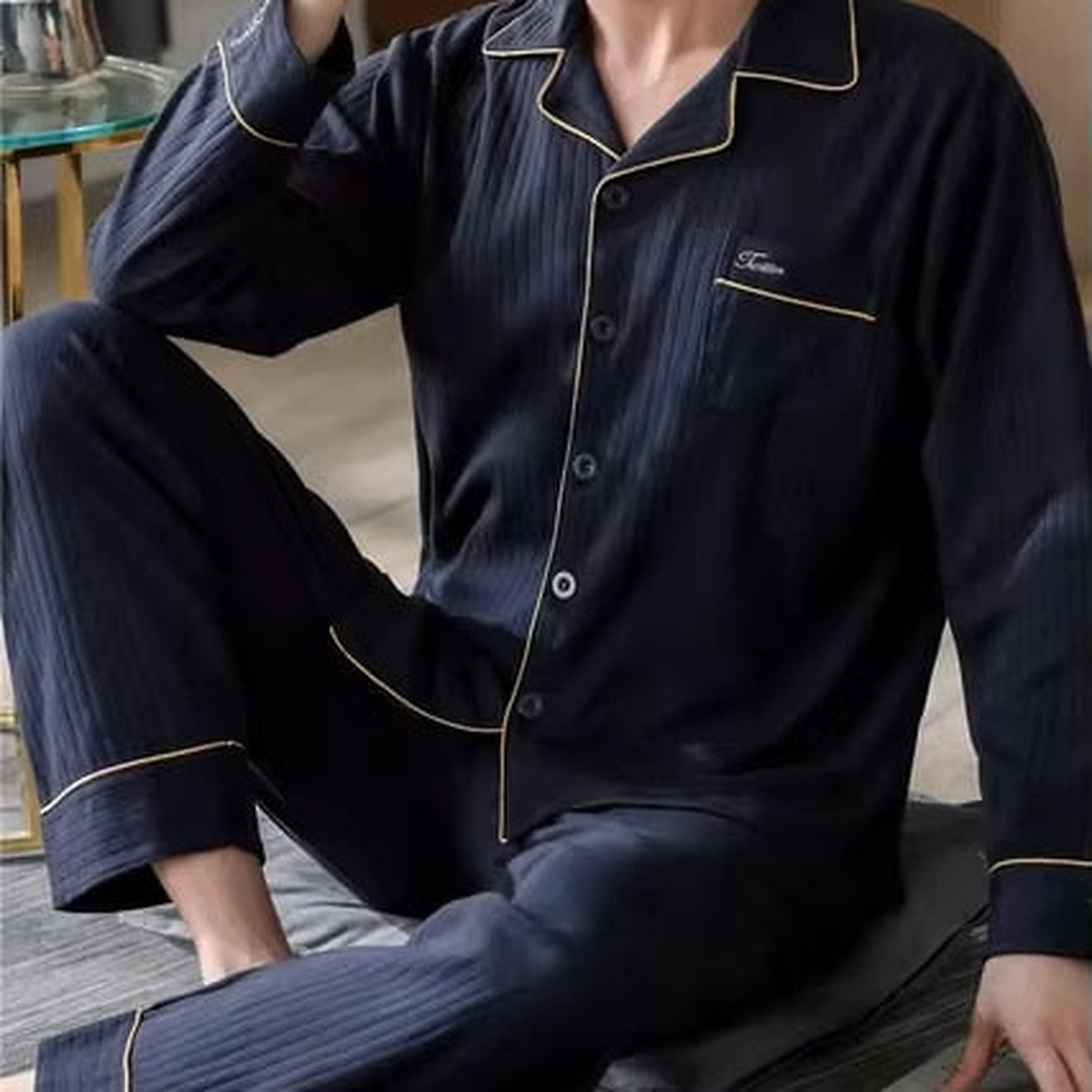 Pyjama homme effet rayé