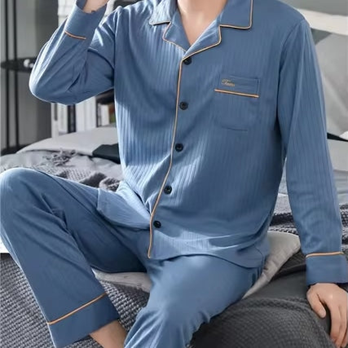 Pyjama homme effet rayé