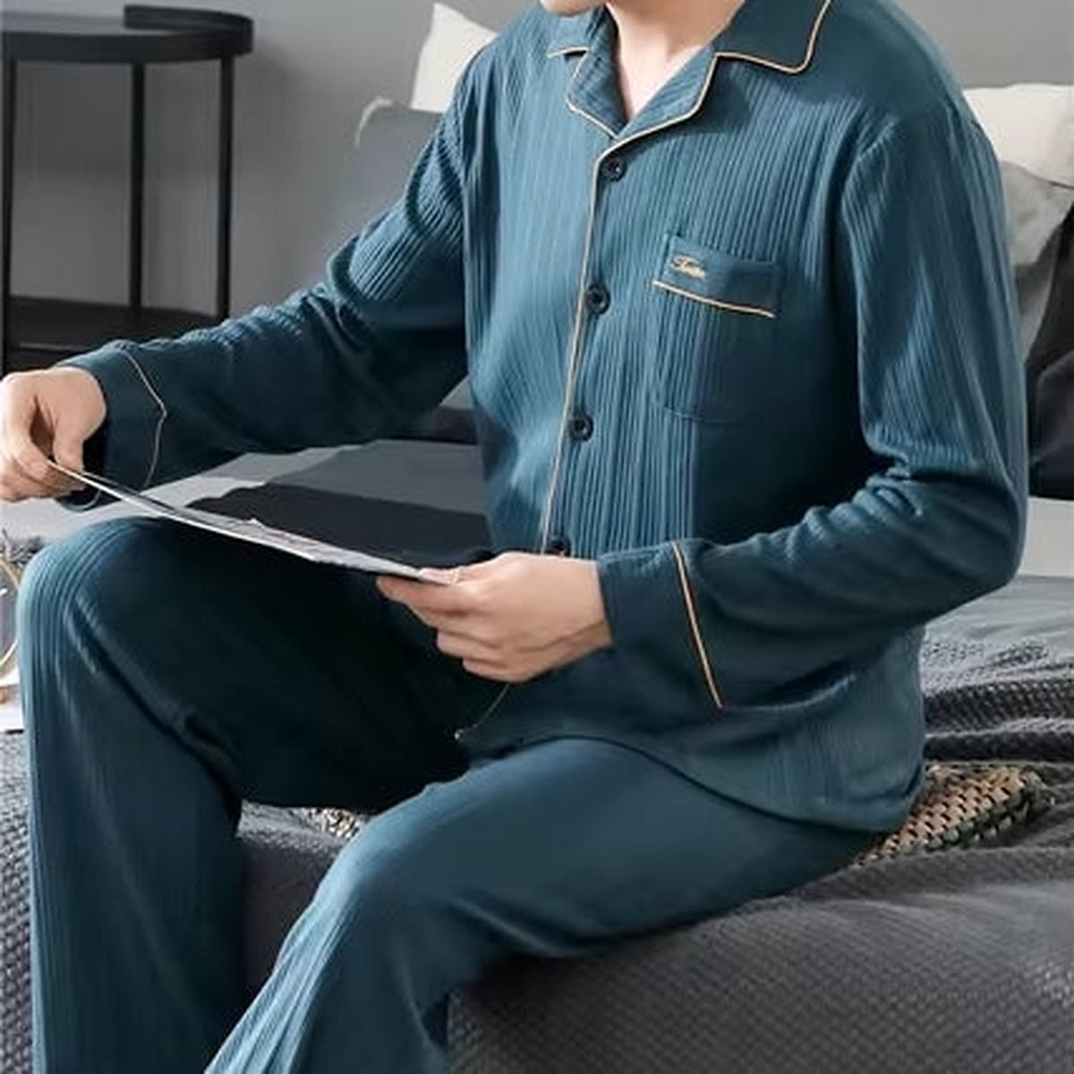 Pyjama homme effet rayé
