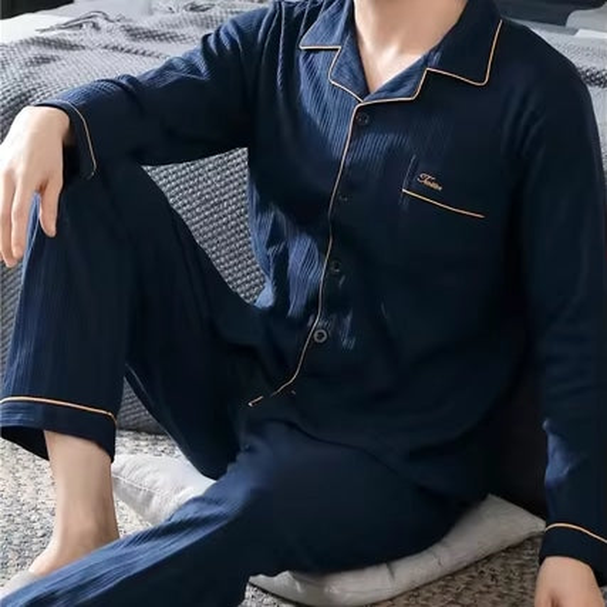 Pyjama homme effet rayé