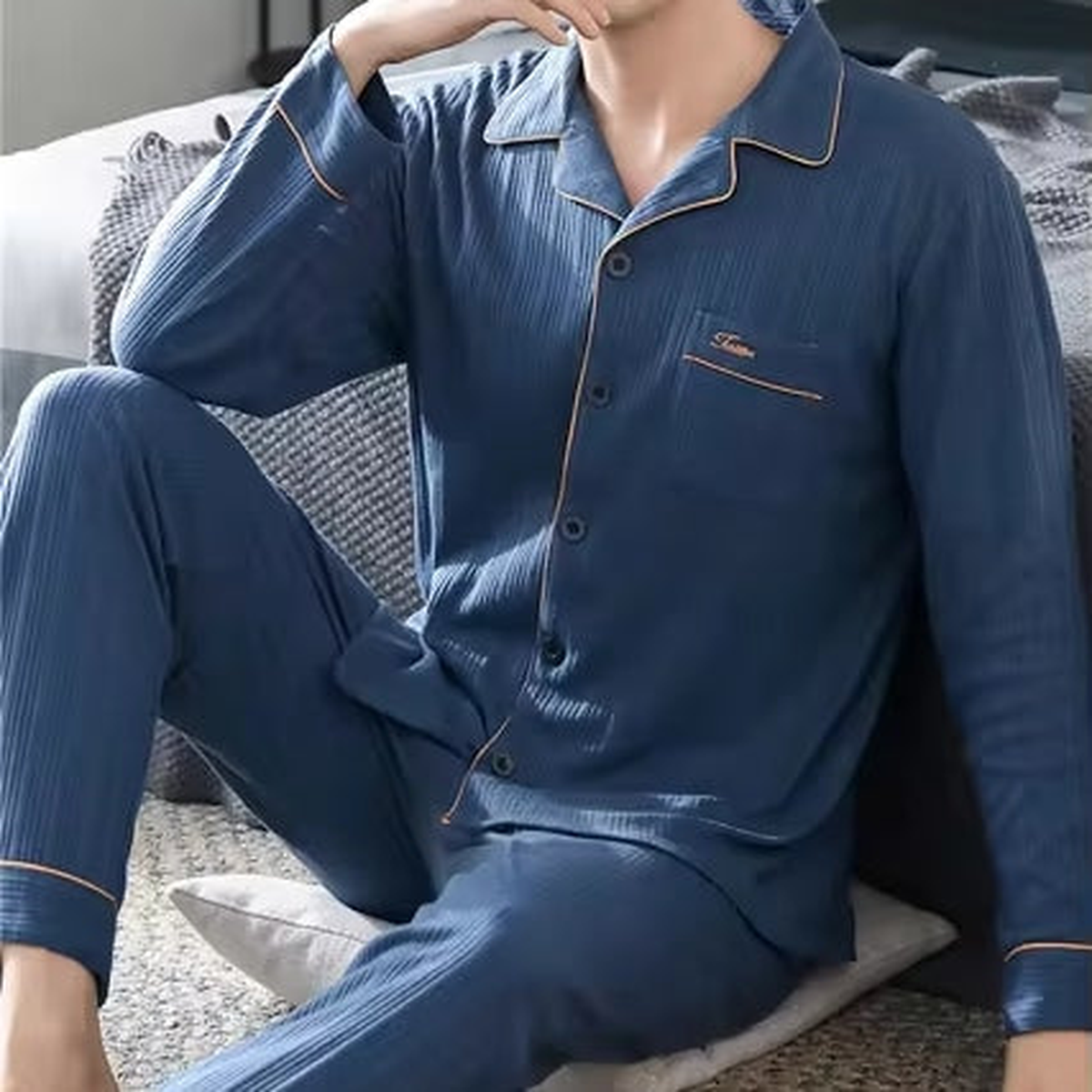 Pyjama homme effet rayé