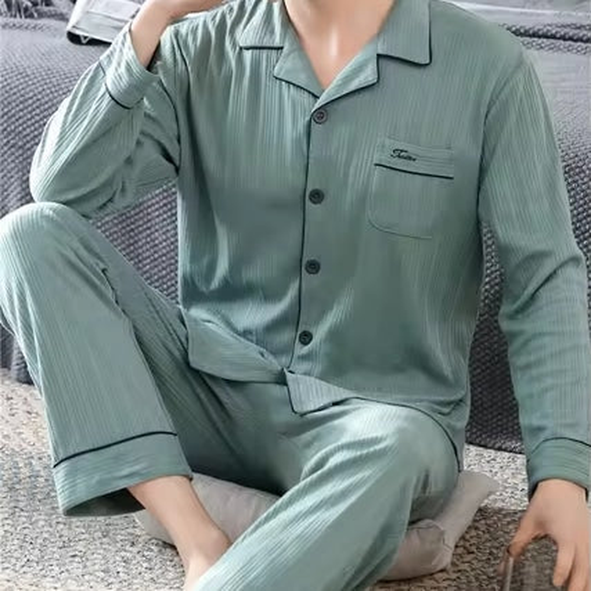 Pyjama homme effet rayé