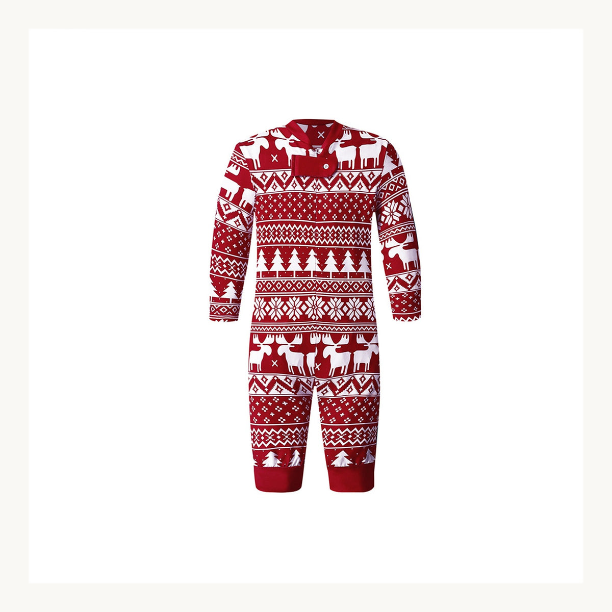 Pyjama de Noël rouge à motifs rennes, modèle bébé