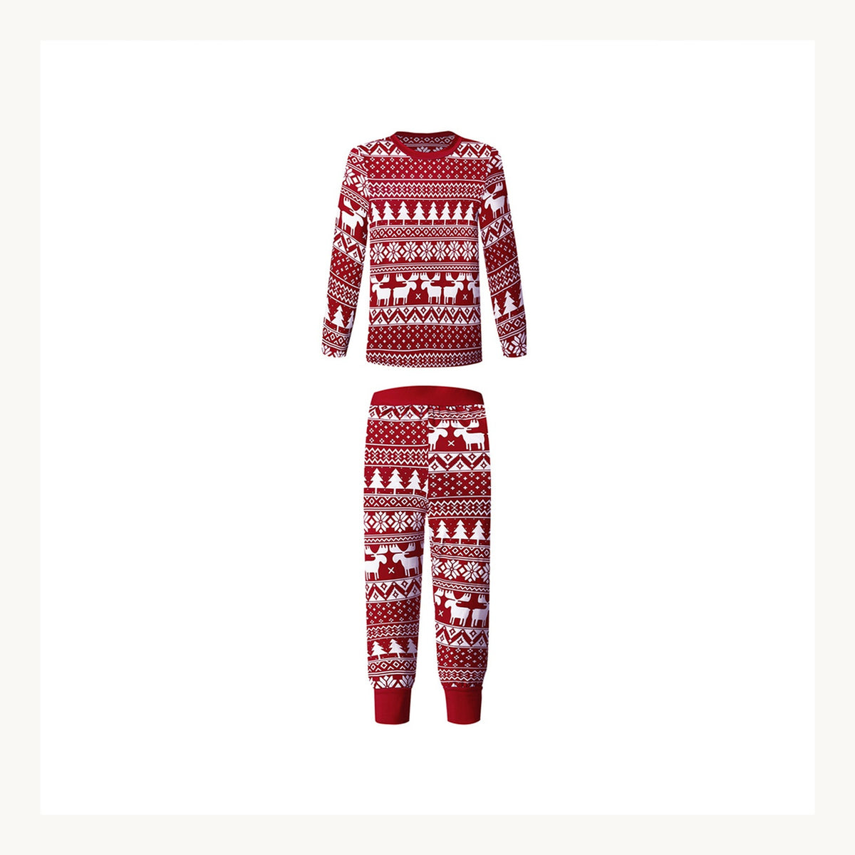 Pyjama de Noël rouge à motifs rennes, modèle enfant