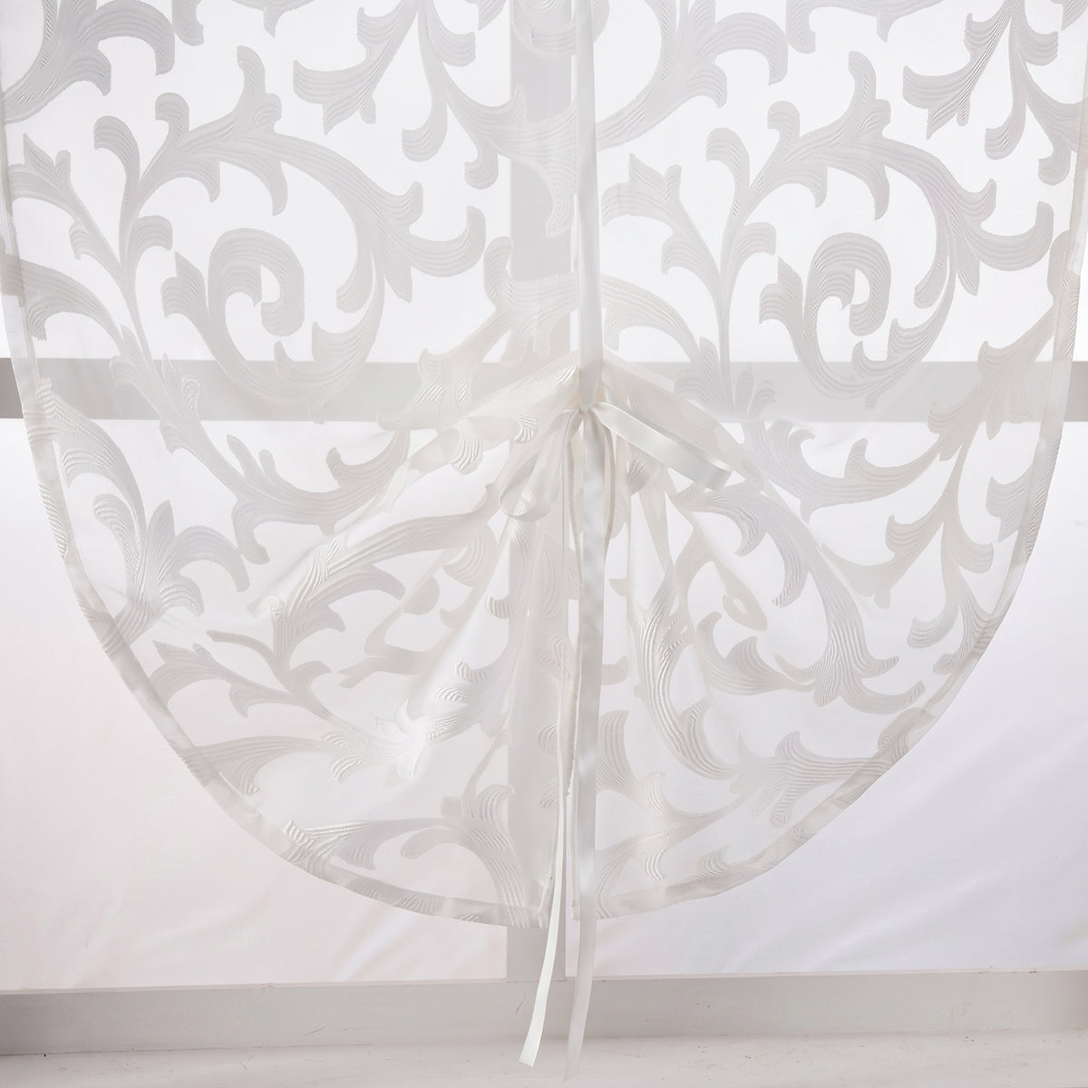 Rideau brise-vue blanc transparent avec retombée nouée Image
