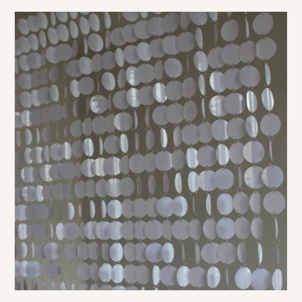 Rideau de fête à sequins ronds blanc, modèle Rond blanc