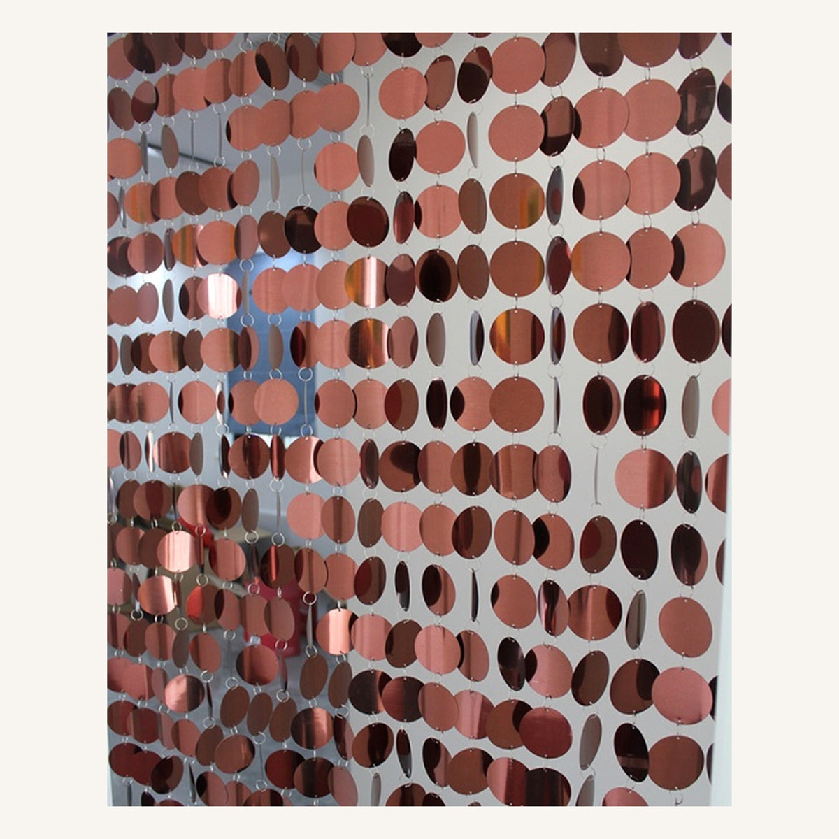 Rideau de fête à sequins ronds marron, modèle Rond marron